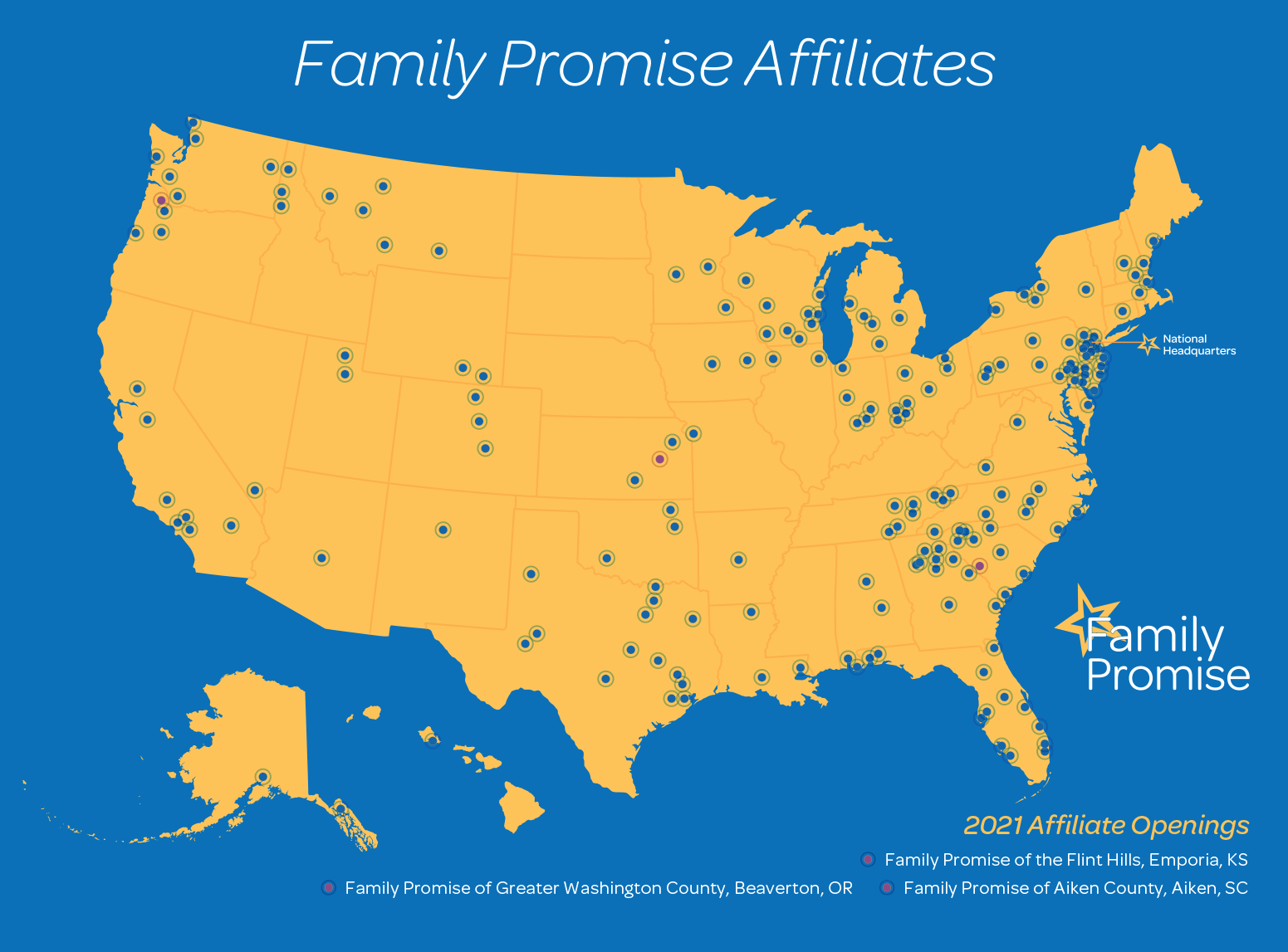 Family Promise Affiliate Map 2022