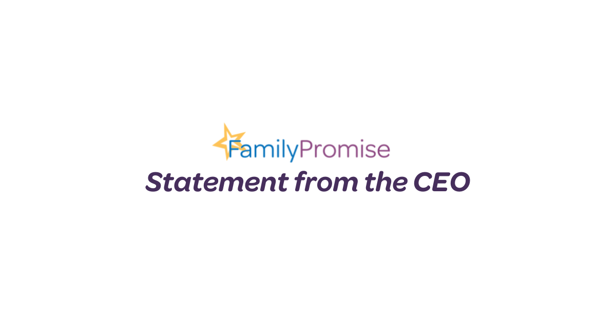 Family Promise Statement from the CEO